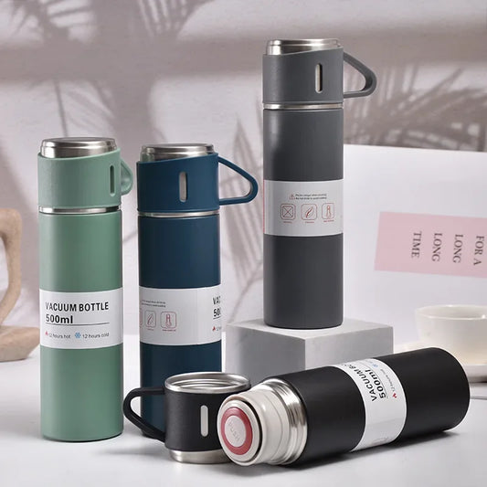 Thermos Bottle with 3 Mugs